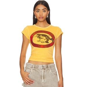 MADEWORN FLEETWOOD MAC '77 TERRYCLOTH
SHRUNKEN TEE LEMON